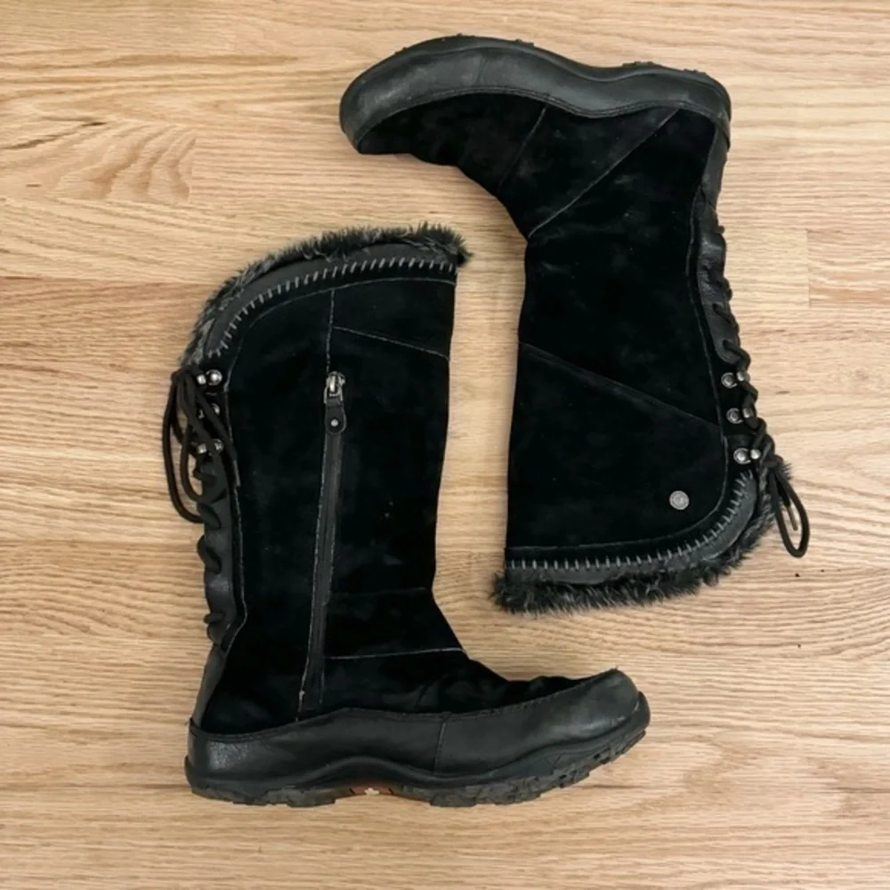 The North Face Janey II‎ Waterproof Black Leather Winter Snow Boots Size 7.5